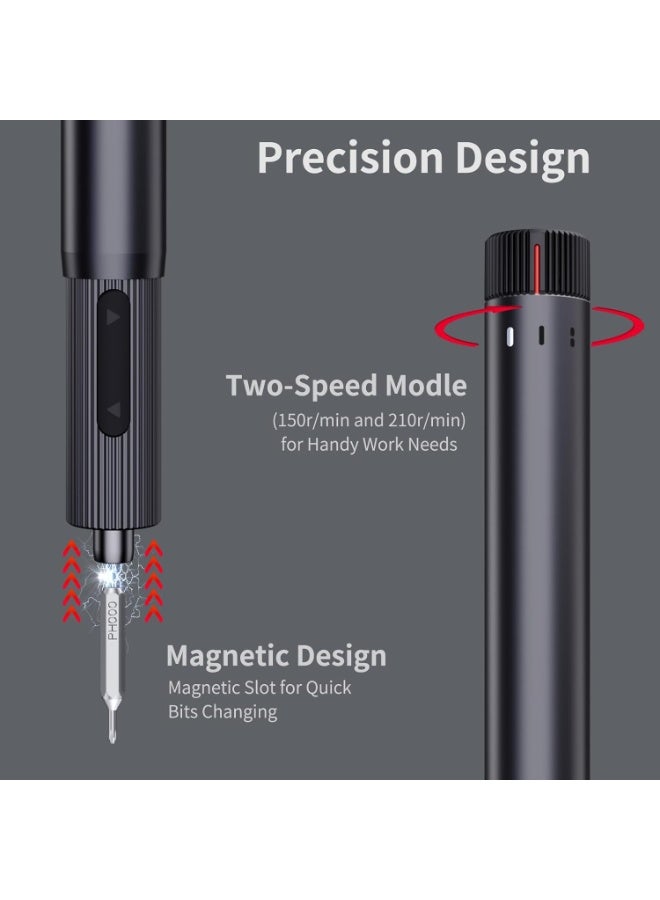 Ru syanl Precision Electric Screwdriver Set with 25 Magnetic Bits - Rechargeable Magnetic Small Set for PC Building Electronic Phone Camera Laptop Watch Camera Repair Kit Mini Power Screwdriver - Image 4
