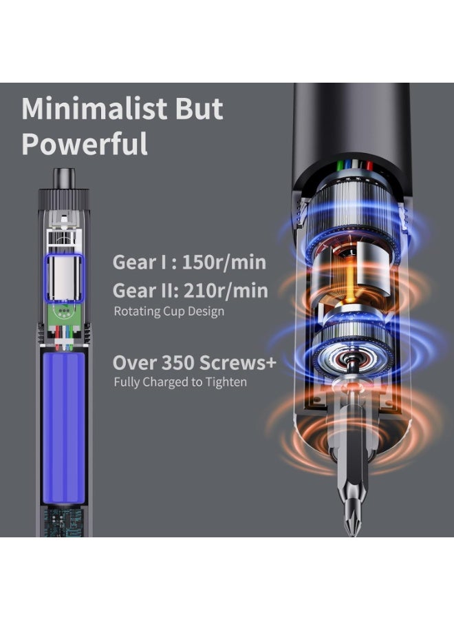 Ru syanl Precision Electric Screwdriver Set with 25 Magnetic Bits - Rechargeable Magnetic Small Set for PC Building Electronic Phone Camera Laptop Watch Camera Repair Kit Mini Power Screwdriver - Image 2