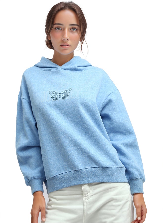 RAVIN Heather Sky Blue Hoodie Long Sleeves  - Image 1