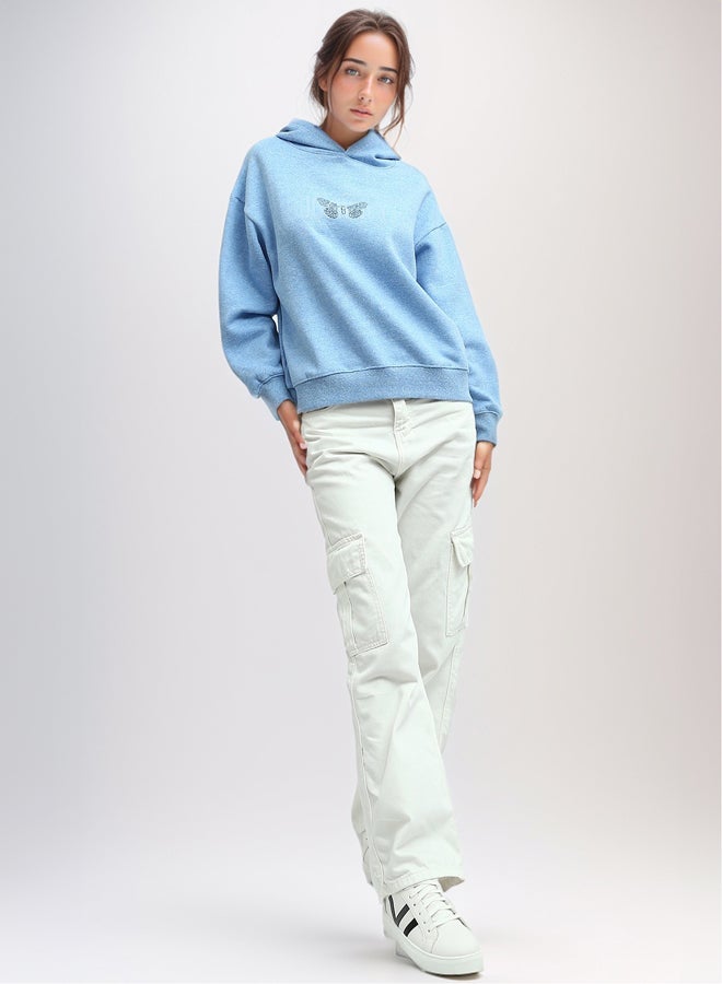 RAVIN Heather Sky Blue Hoodie Long Sleeves  - Image 5