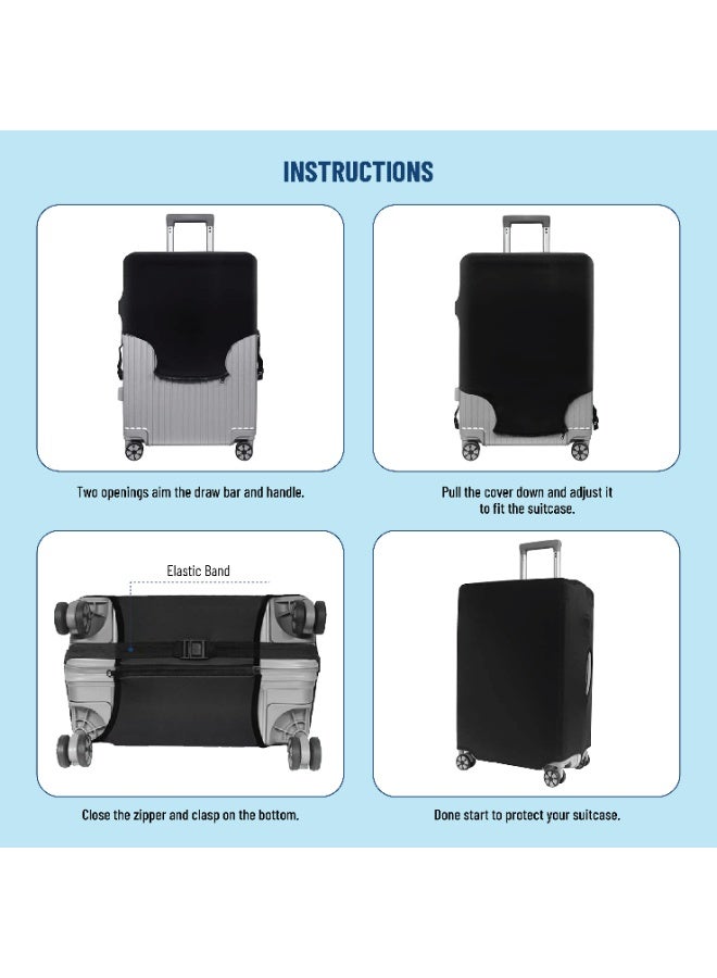BRITISH TOURISTER Luggage Cover 24" – Washable Elasticated Suitcase Protector – Stretchable Anti-Scratch Dustproof Cover for 24 Inch Trolley Bag – Travel Accessory - Image 3
