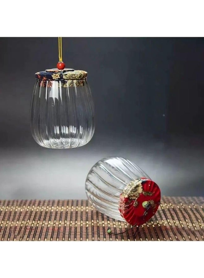 Spaceshoop Airtight Glass Jar With Lid Food Container Kitchen Storage Bottles Can Cereal Tea Coffee Beans Cereal Candy Jars-Multicolour - Image 2