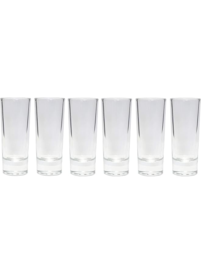 S-TOP 2 Ounce Tall Shot Glass for Tequila Vodka-Set of 6 Party Shot Glasses Tall Cocktail Glasses Drinking Glass Party Shot Glasses - Image 1
