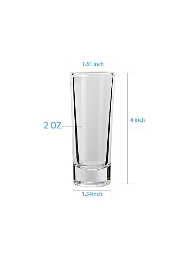 S-TOP 2 Ounce Tall Shot Glass for Tequila Vodka-Set of 6 Party Shot Glasses Tall Cocktail Glasses Drinking Glass Party Shot Glasses - Image 4