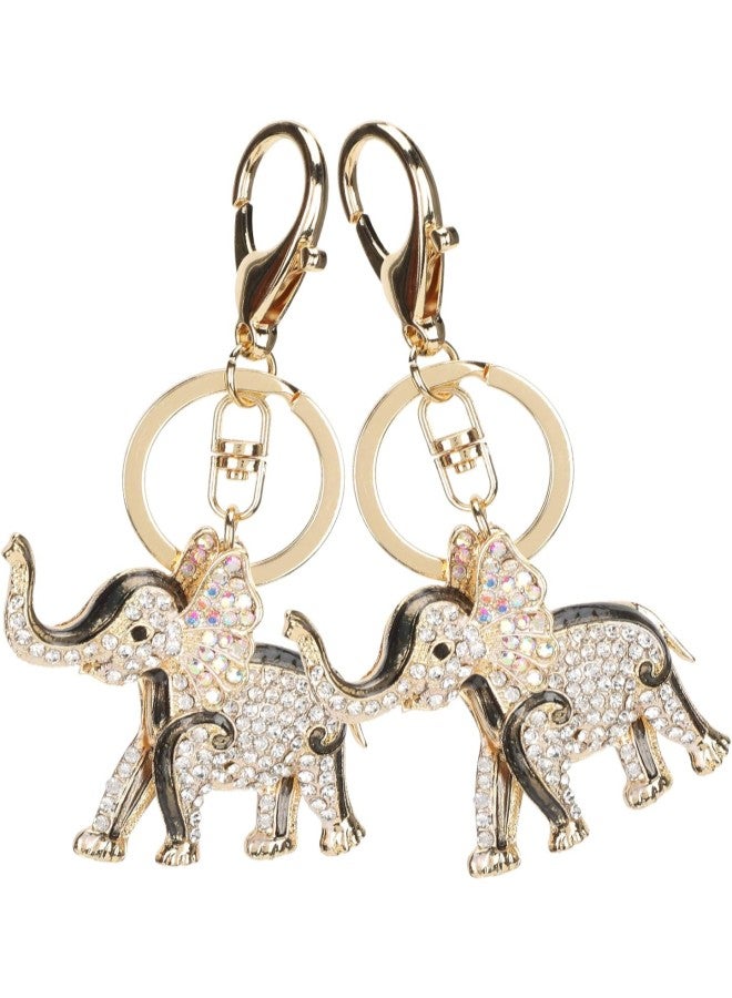 klarako 2Pcs Keychain Elephant Pendants for Car Fashion Bag Decoration Key Chain Accessories Pendant Decoration