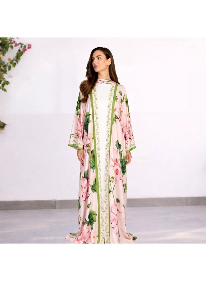 QABEELA RAM26 ELARA PRINT ABAYA - Image 1