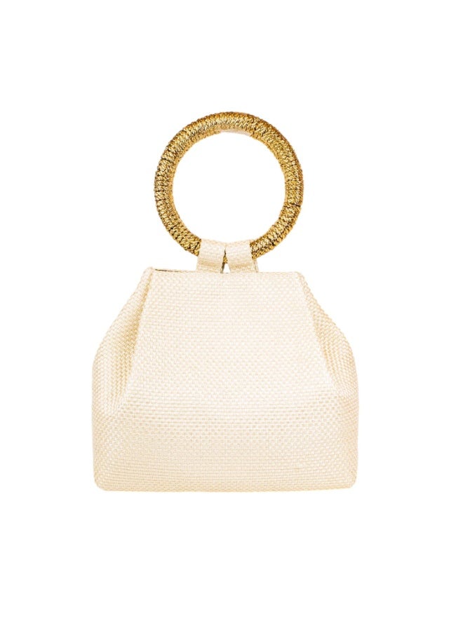 Dollar's Fashion Jute Handbag - Eco Friendly Reusable Tote Bag, Large Capacity Shopping Bag, Lightweight Durable Shoulder Handbag, Stylish Casual Travel, Work & College Carry Bag (Cream) - Image 3