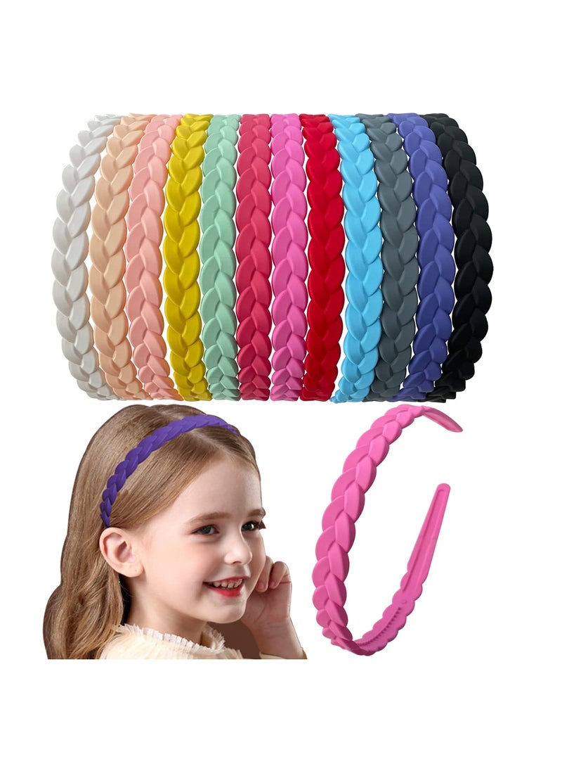 Springtime - Springtime 12pcs Colorful Headbands for Girls Women Pigtail Hairbands With Teech Plastic Hard Hair Hoops - Image 1