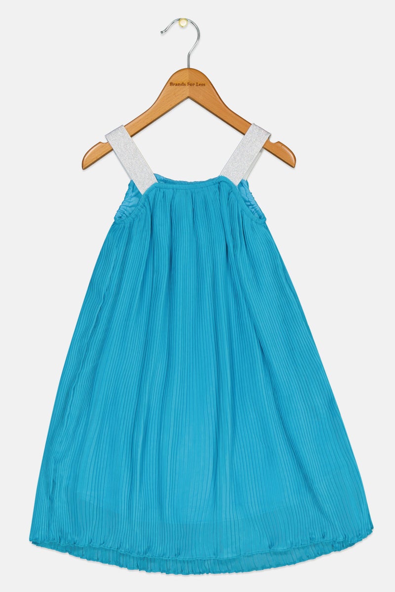 English Laundry Kids Girl Ribbed Casual Dress, Turquoise - Image 3