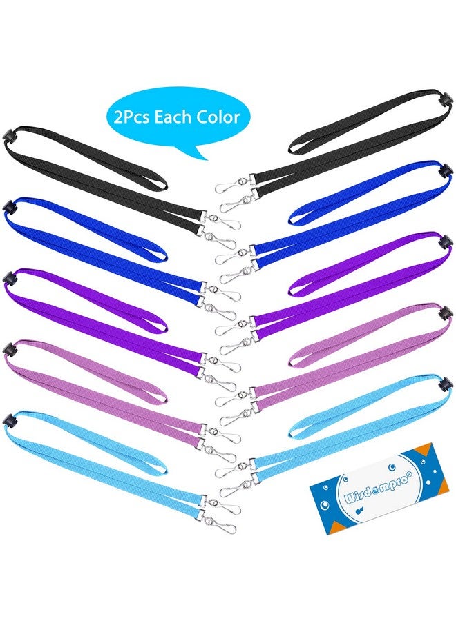 Wisdompro Face Mask Lanyard 10 Pcs Double Hook Lanyard With Adjustable Length Mask Holder Around Neck For Kids Adults Ear Saver 5 Colors - Image 2