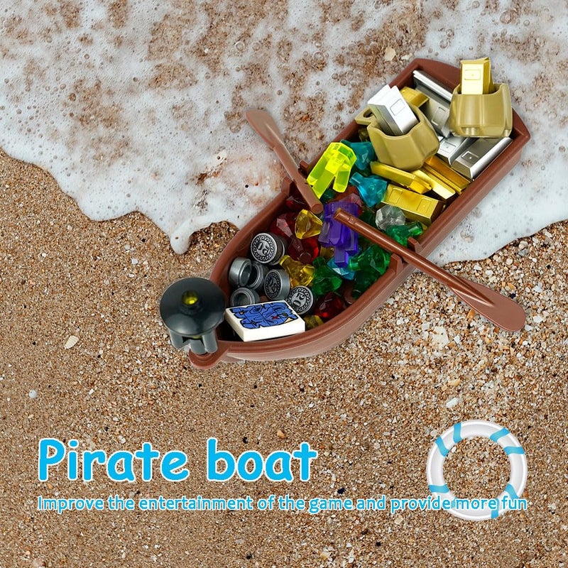 Pamvava Money Treasure Chest Bank Pirate Ships, Friends City Accessories Building Block, Maps Dollar Jewel Gems Diamonds Gold Bar Coins Bricks Pieces, Crystals Bill Cash Parts Sets - Image 3
