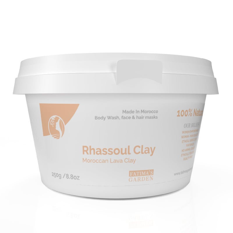 Fatima's Garden Rhassoul Clay - Natural Detox Clay for Skin & Hair, 250g - Image 1