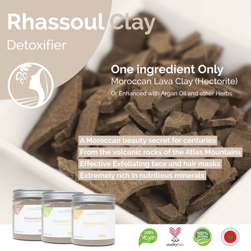 Fatima's Garden Rhassoul Clay - Natural Detox Clay for Skin & Hair, 250g - Image 3