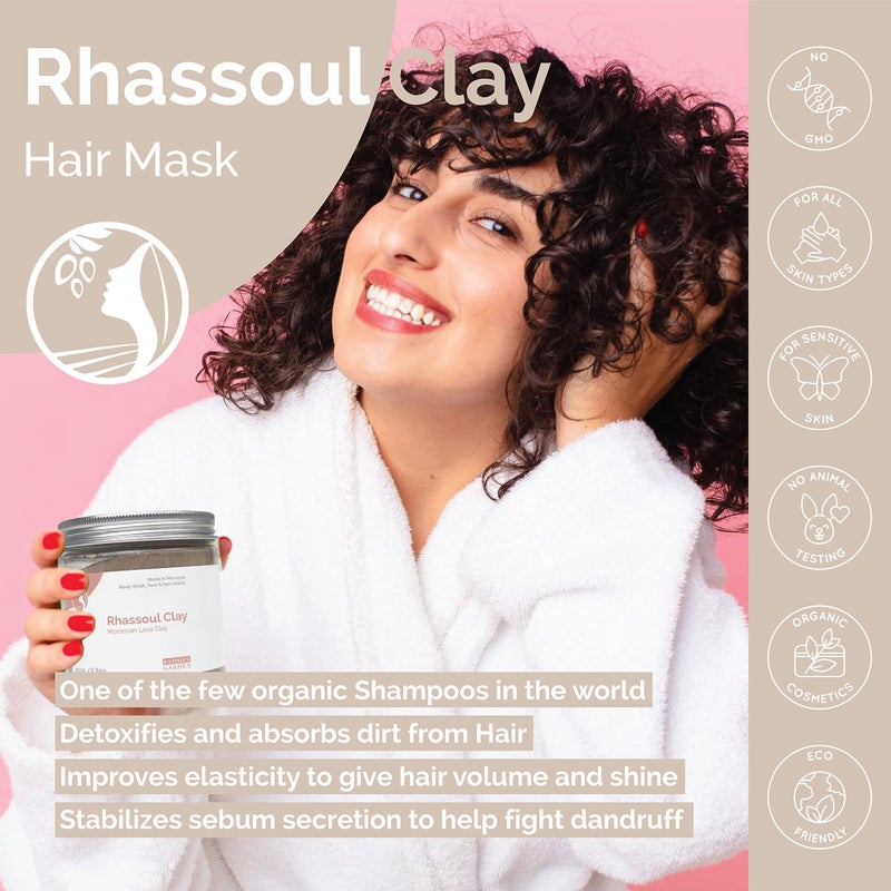 Fatima's Garden Rhassoul Clay - Natural Detox Clay for Skin & Hair, 250g - Image 4