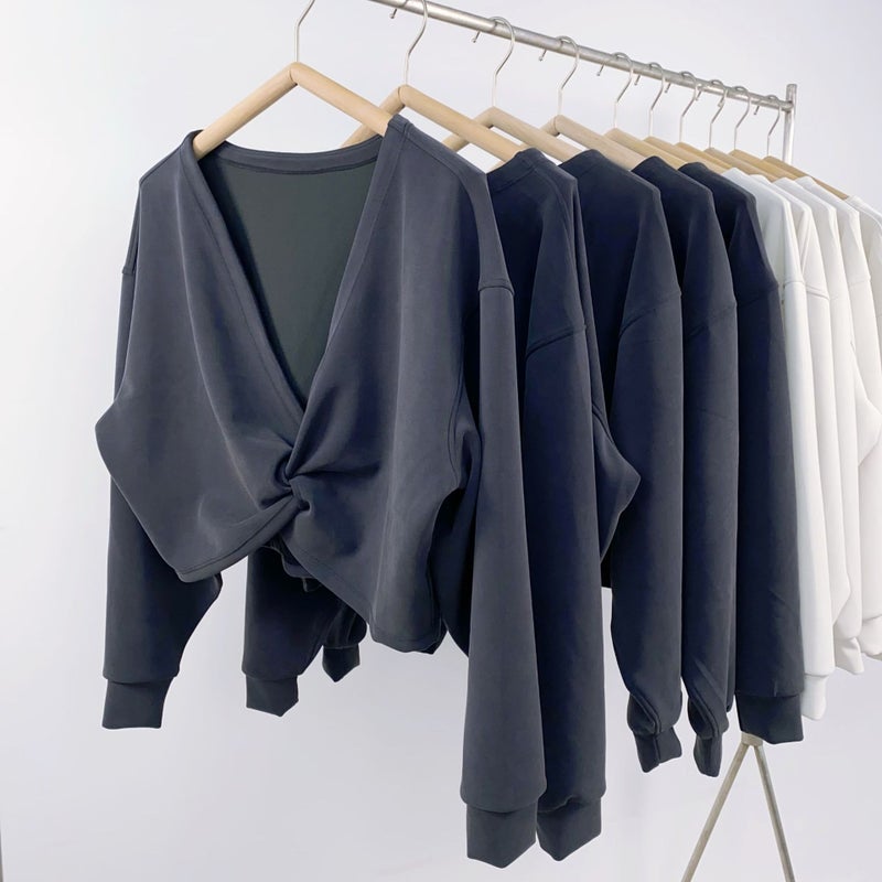 Generic Reversible Cropped Butterfly Hoodie black gray 