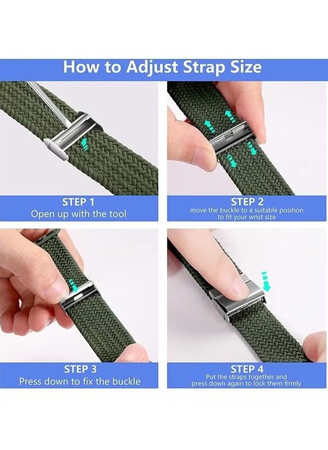 Braided Solo Loop Stretchy Strap Compatible With Apple Watch Band SE 38/40/41mm iWatch Series 7/6/5/4/3/2/1 Soft and Breathable Elastic Wristband Green