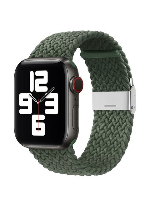 Braided Solo Loop Stretchy Strap Compatible With Apple Watch Band SE 38/40/41mm iWatch Series 7/6/5/4/3/2/1 Soft and Breathable Elastic Wristband Green