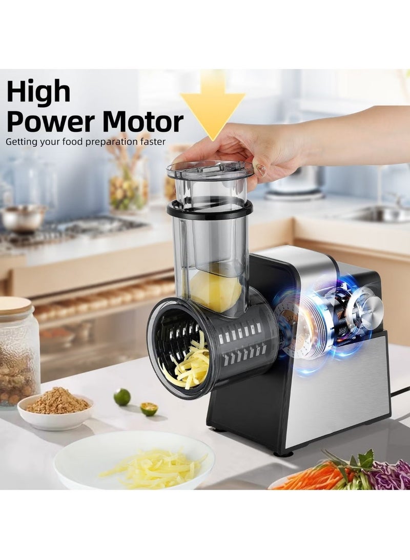 ET-LIFE 7 in 1 Professional Electric Cheese Grater and Slicer, 300W, for Vegetable, Block Cheese, Salad Maker, Shredded Carrot, Zucchini for Home Kitchen - Image 2