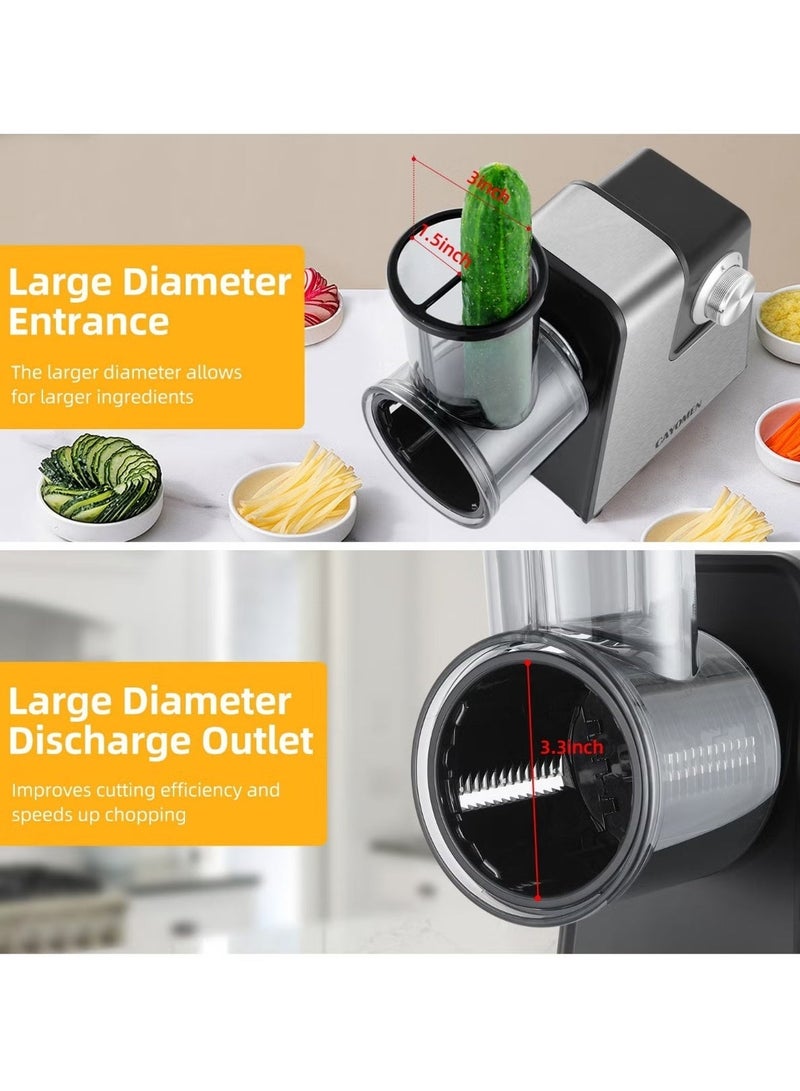 ET-LIFE 7 in 1 Professional Electric Cheese Grater and Slicer, 300W, for Vegetable, Block Cheese, Salad Maker, Shredded Carrot, Zucchini for Home Kitchen - Image 3
