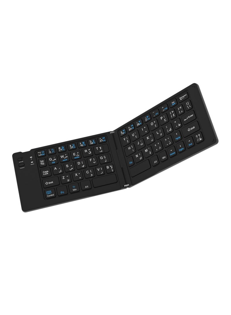 جاما كيبورد بلوتوث لاسلكي قابل للطي Jeqang JB-828 | بتقنية Bluetooth 5.0 | بطارية قابلة لإعادة الشحن | مفاتيح مقصّية هادئة | متوافق مع iOS و Android و Windows - Image 1