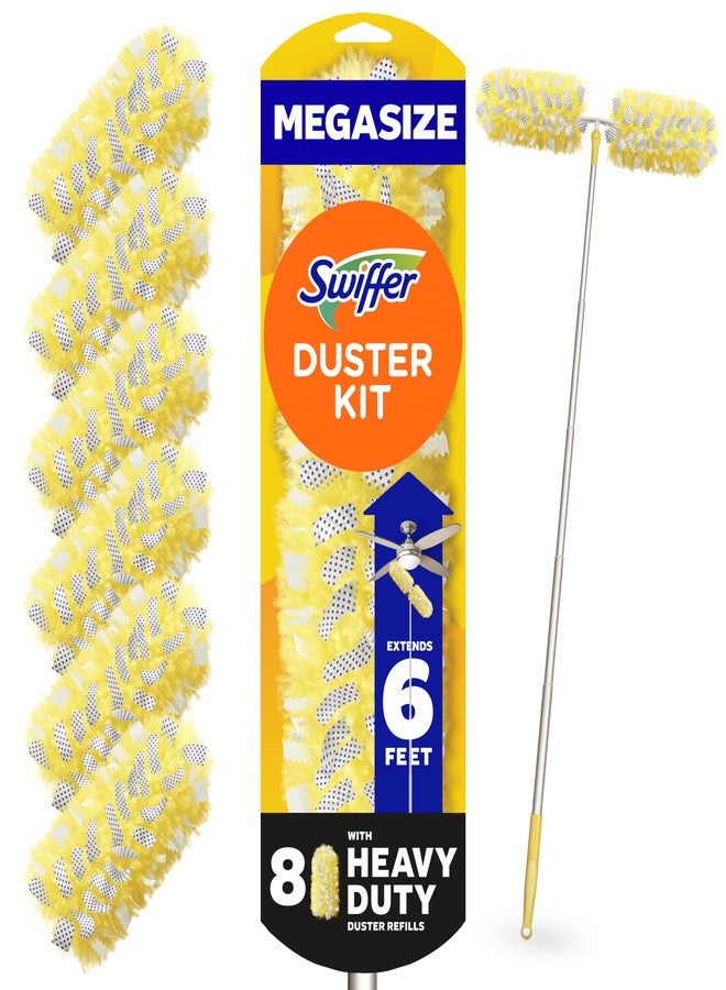 Swiffer Duster Kit with 6 ft Super Extendable Handle, Heavy Duty Starter Kit with 8 Refills - Image 1