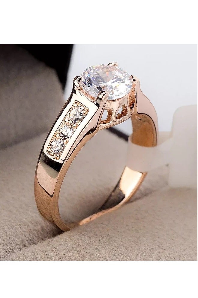 روماد خاتم ذهبي وردي فاخر مرصع بالألماس بتصميم أنيق يخطف الأنظار - Image 1