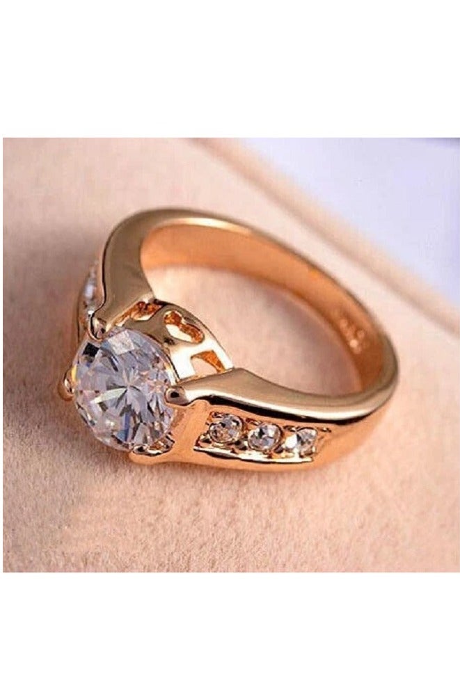 روماد خاتم ذهبي وردي فاخر مرصع بالألماس بتصميم أنيق يخطف الأنظار - Image 3
