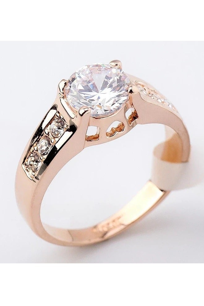 ROMAD Elegant rose gold ring adorned with sparkling diamonds for a luxurious look - Image 1