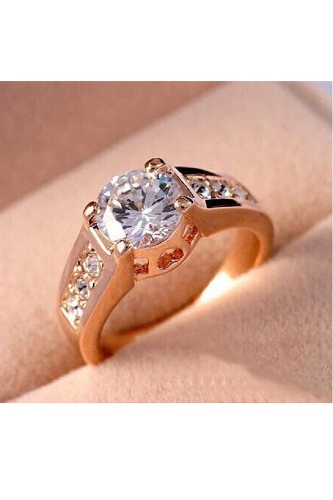 ROMAD Elegant rose gold ring adorned with sparkling diamonds for a luxurious look - Image 3