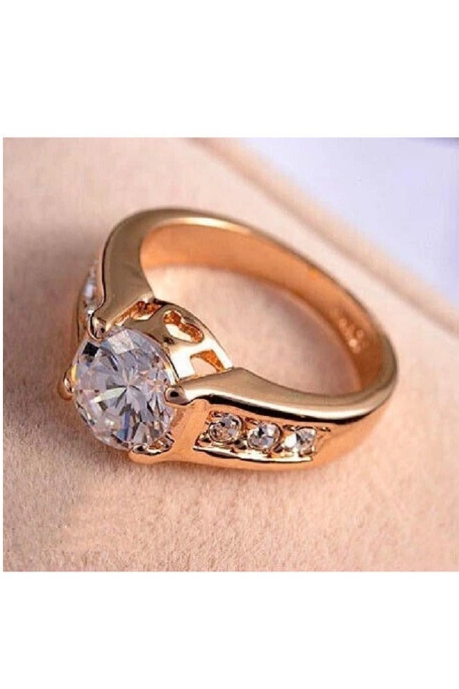 ROMAD Elegant rose gold ring adorned with sparkling diamonds for a luxurious look - Image 2