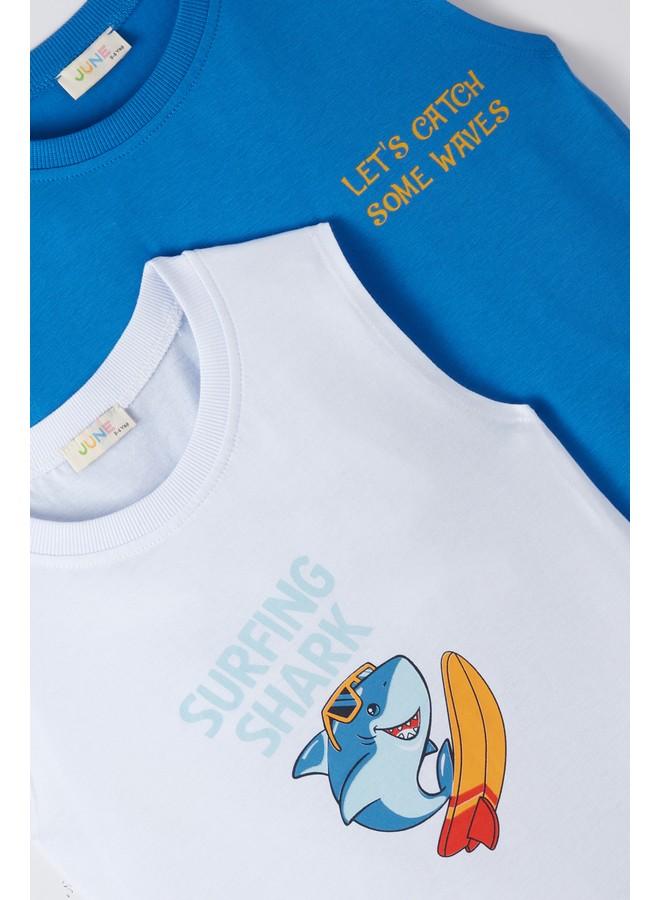 JUNE June Boy 2-Pack Tank Top White - Dark Blue - Image 3