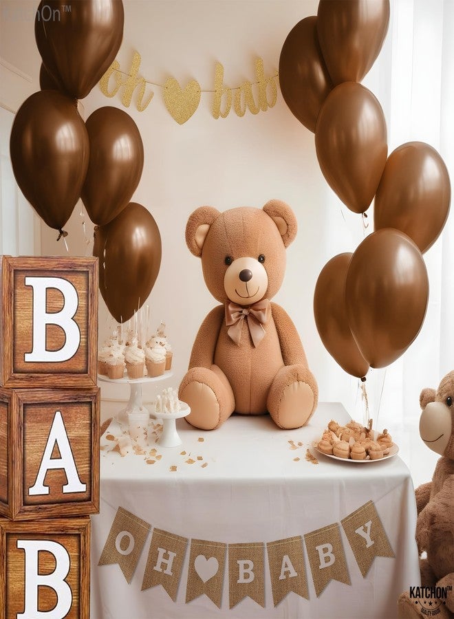 كاتشون بالونات كاتشون البنية المصنوعة من اللاتكس، مثالية لحفلات أعياد الميلاد - مقاس كبير 12 بوصة، عبوة من 50 بالونًا | بالونات قهوة لتزيين حفلات الشوكولاتة | بالون بني معدني لتزيين حفلات أعياد الميلاد - Image 4