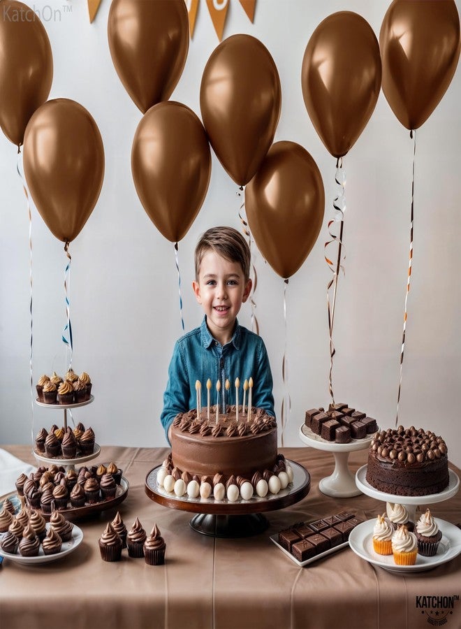 كاتشون بالونات كاتشون البنية المصنوعة من اللاتكس، مثالية لحفلات أعياد الميلاد - مقاس كبير 12 بوصة، عبوة من 50 بالونًا | بالونات قهوة لتزيين حفلات الشوكولاتة | بالون بني معدني لتزيين حفلات أعياد الميلاد - Image 5