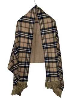 Double Face Solid & Plaid Check/Carreau/Stripe Pattern Wool Winter Scarf/Shawl/Wrap/Keffiyeh/Headscarf/Blanket For Men & Women - XLarge Size 75x200cm - P09 Camel / Navy Blue - pzsku/Z1698E15521E668953232Z/45/_/1740195950/b6fcb9bd-49ca-4d2c-bfff-a3443ffc40e3