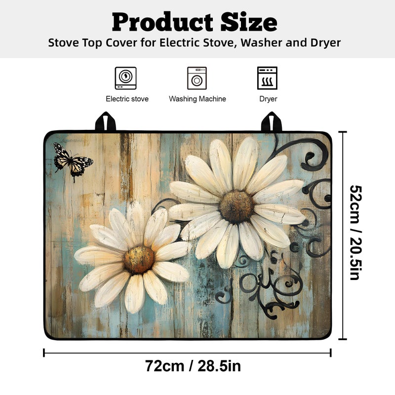 AOHMPT Multi-Design Stove Cover for Glass/Electric Stoves - 3-in-1 Heat-Resistant Protector Mat, Non-Slip Drying Rack 28"x20" - Image 2