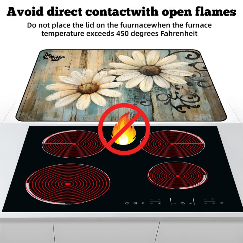 AOHMPT Multi-Design Stove Cover for Glass/Electric Stoves - 3-in-1 Heat-Resistant Protector Mat, Non-Slip Drying Rack 28"x20" - Image 3