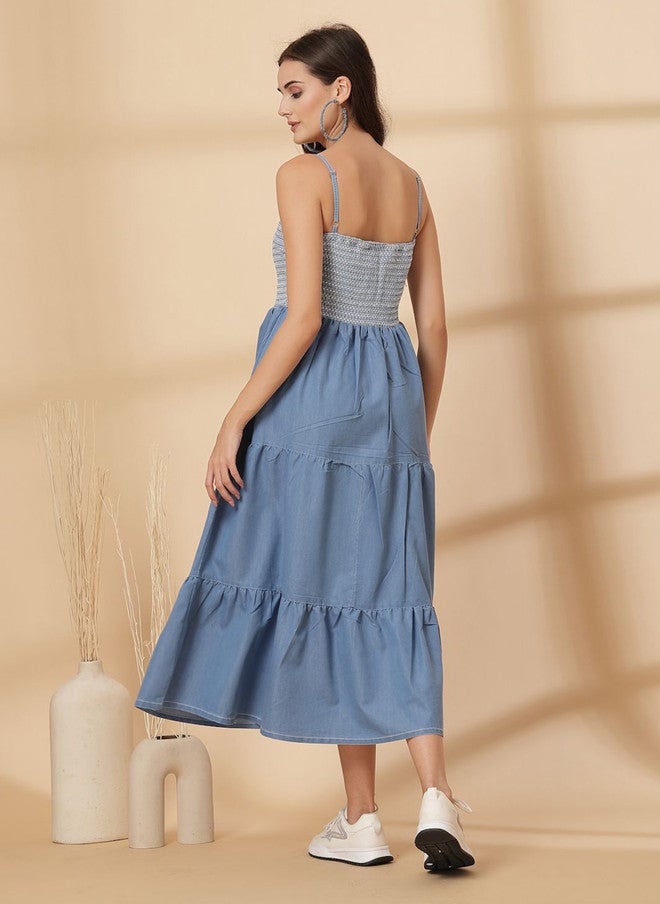 PlusS فستان ميدي ضيق وواسع للنساء - Image 5
