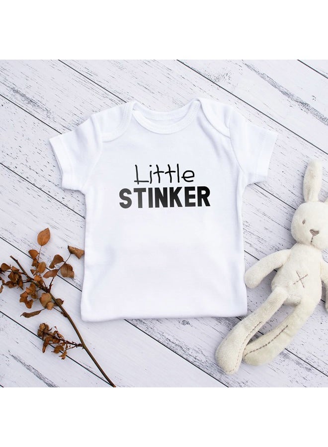 Printique Onesie Organic Funny Baby One Piece Short Sleeve Bodysuit, 0-12 Months - Little Stinker (0-3 Months) - Image 3