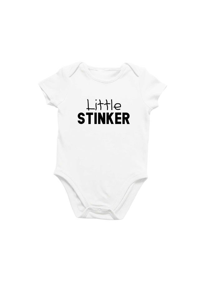 Printique Onesie Organic Funny Baby One Piece Short Sleeve Bodysuit, 0-12 Months - Little Stinker (0-3 Months) - Image 1