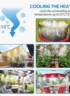 ماركة غير محددة نظام تبريد للرذاذ بطول 20 مترًا يمكنك صنعه بنفسك مع مضخة معززة لحديقة الفناء في الهواء الطلق حديقة الحديقة الدفيئة المائية  - Image 5