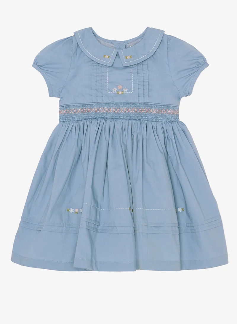 Ripples Girls Short Sleeves Collar Dress
