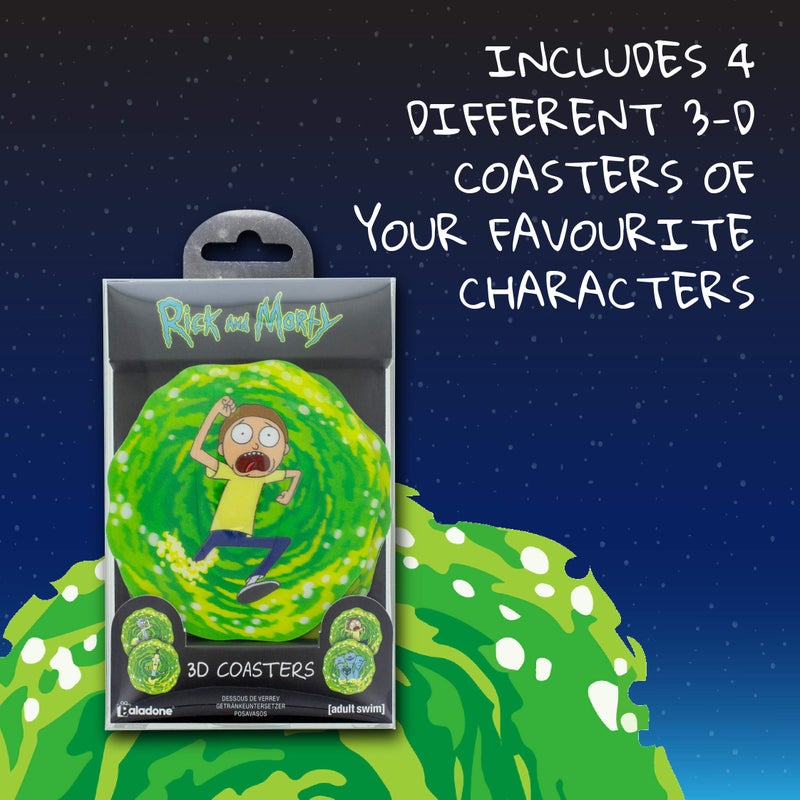 Paladone Rick and Morty 3D Drink Coasters - Set of 4 - Image 3