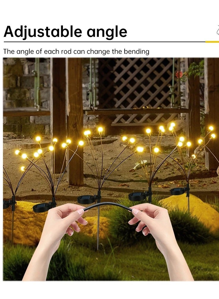 8LED Starburst Swinging Solar Lights Firefly Decorative Solar Garden Lights Outdoor Waterproof Path Lights for Yard Patio Decor - Image 2