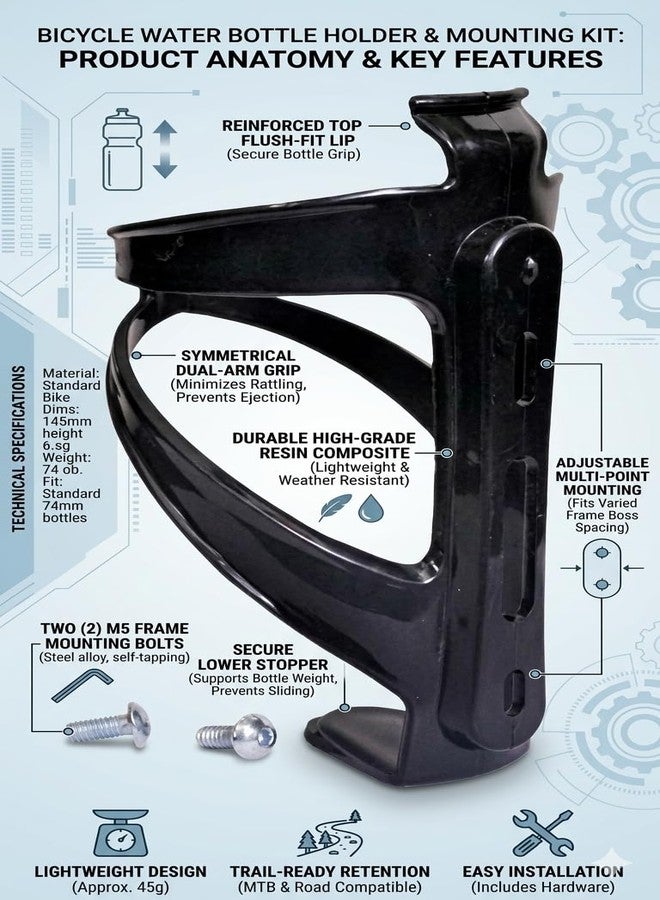 Wavva Bicycle Cycle Bottle Holder Cage (Black) - Image 2