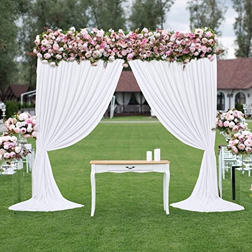 Boltove® White Wrinkle Free Decoration Backdrop Curtain Drapes White Backdrop Panels Background for Photography Wedding Parties Birthday Anniversary Function | Set of 2 | - Image 5
