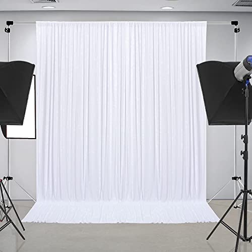 Boltove® White Wrinkle Free Decoration Backdrop Curtain Drapes White Backdrop Panels Background for Photography Wedding Parties Birthday Anniversary Function | Set of 2 | - Image 3