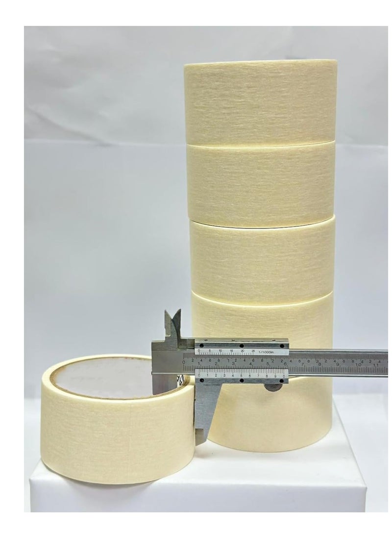 Generic Masking Tape 2 inch x 20 yards Beige Strong Adhesive Tape for Painting, Decorating, DIY Home, Office, School Stationery, Arts, DIY Crafts etc [6 Rolls]  - Image 2