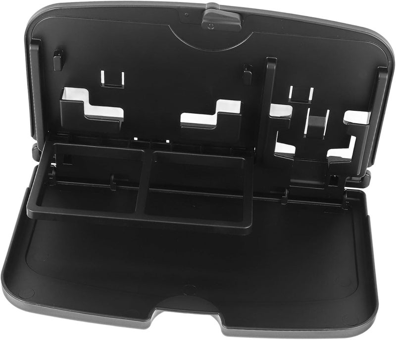 Multifunctional Car Rear Tray with Cup Holder, Medium Black Auto Drink Holder Organizer for Back Passenger Storage and Travel Accessories - Image 1