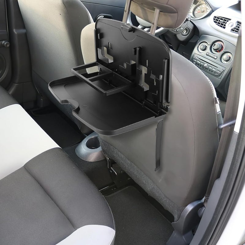 Multifunctional Car Rear Tray with Cup Holder, Medium Black Auto Drink Holder Organizer for Back Passenger Storage and Travel Accessories - Image 4