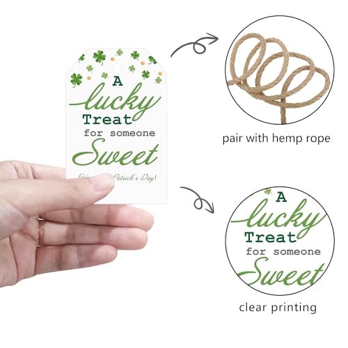 Aukolass 50pcs St. Patrick's Day Gift Tags, A Lucky Treat for Someone Sweet Tags for School Classroom and Teacher Kids (Sweet) - Image 3
